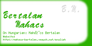 bertalan mahacs business card